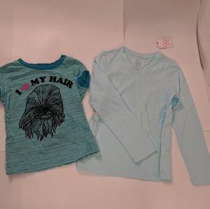 Size 7/8 Girls Shirts 1 short sleeve,1 long sleeve